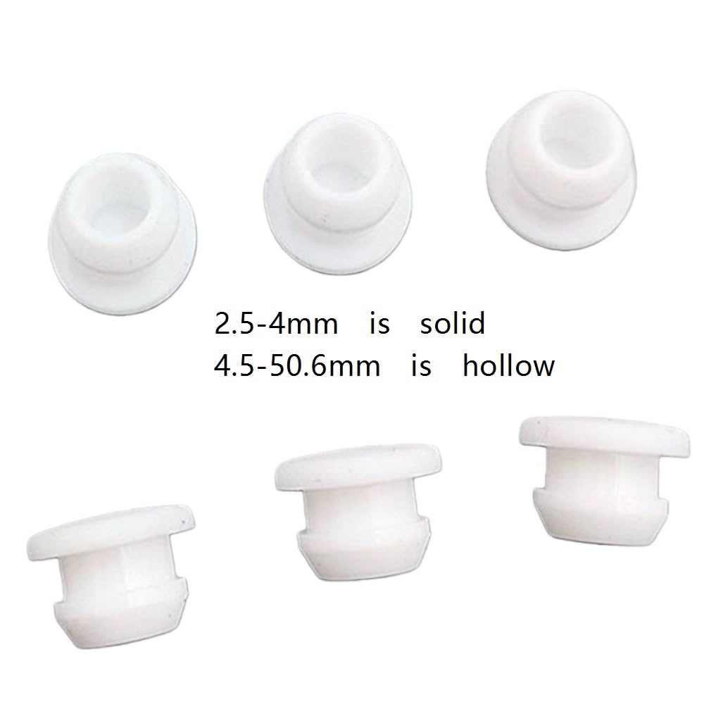 Tapas blancas Tapones tipo T Goma de silicona, juntas cónicas a presión for tubo circular 10 piezas(50.6mm)