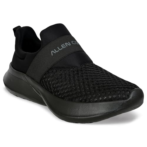 Image of Allen Cooper Training,Atheletic,Gym,Sports Comfortable Extra Max Cusion with Memory Foam Insole,Anti Skid Tech Grip Walking Shoes for Men(10524 Black /White-Sizes 6,7,8,9,10)
