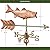 Good Directions Bass with Arrow Cottage Weathervane - Pure Copper with Roof Mount