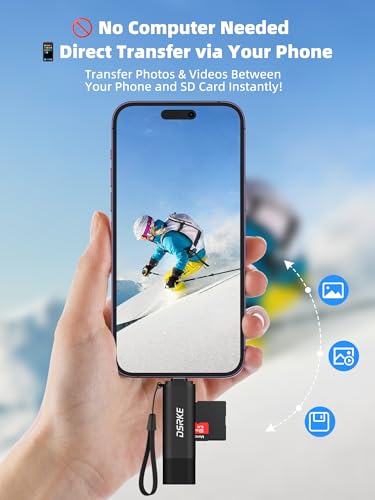 DSRKE Lector Tarjetas SD y Micro SD Adaptador USB C 3.0 Doble Ranura