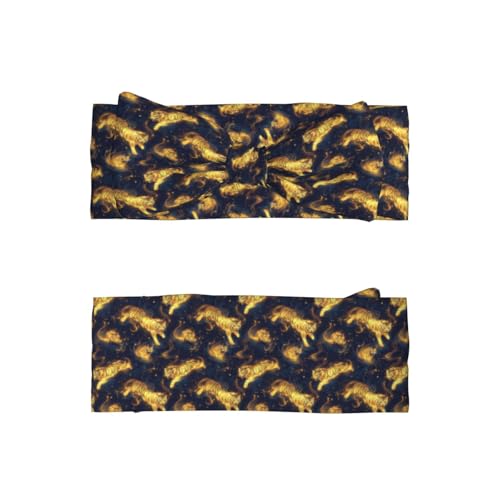 Gold Tiger Cool Print Baby Girl Bows Headbands Baby Girls Newborn Headbands Infant Toddlers 0-6 Months2