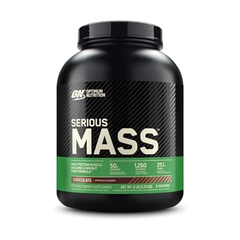 Optimum Nutrition Serious Mass, Weight Gainer Protein Powder, Mass Gainer, Vitamin C and Zinc for Immune Support, Creatine, Chocolate, 6 Pound (Packaging May Vary) Cover
