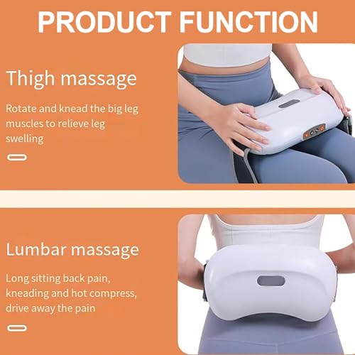 Masajeador abdominal eléctrico, instrumento de amasado para abdomen con doble disco grande, 12 imanes para masaje profundo, ajuste de 3 niveles, ajuste de temperatura de 3 velocidades, para abdomen y cintura miniatura 4