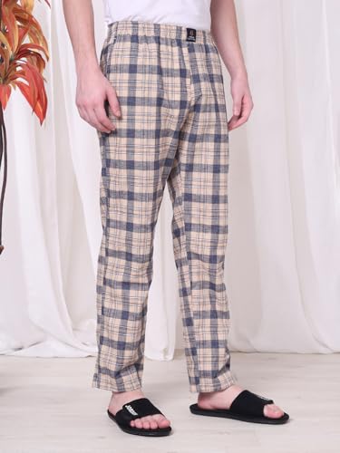 Image of Urban Scottish Men's Lounge Pants 100% Cotton Men's Lounge Night Pant Comfortable Leisure-Wear Lower with an Elastic Waist-Band and Regular Fit Track Pants, Machine Washable Stay at Home