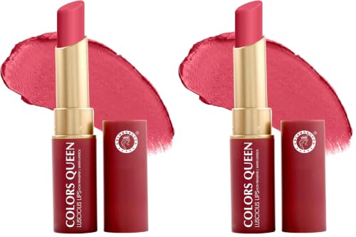 Image of Colors Queen Luscious Lips - Non Transfer Creamy Matte Lipstick | Highly Pigmented with Smooth Application | Long Lasting Lipstick Waterproof | Smudge Proof Lipstick for Women (02 - Dusty Pink - 3.5g)