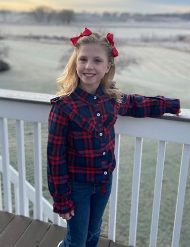 Image of Girls Sleeveless Plaid Button Down Shirt Summer Crop Tops Tie Knot Ruffle Sleeve Shirt Blouse 3-12Y