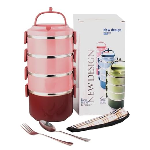 Four-Tier Stackable Stainless Steel Lunch Box