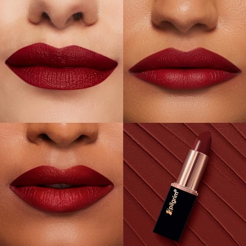 Image of Pilgrim Matte Bullet Lipstick Intense Colour Transferproof & Smudgeproof Maroon Affair-23