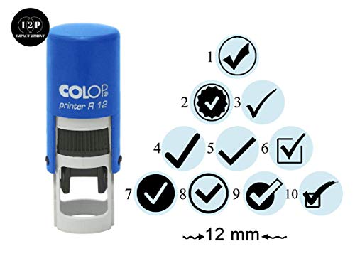IMPACT2PRINT Coche Conception Tampon Encreur Auto-Encreur Design Colop R-12 Mini Rondelle Stationnaire Matrice Stamper 12 mm Cover