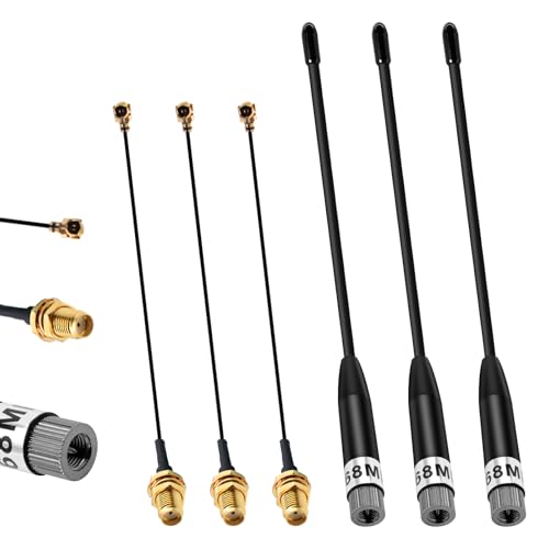 Pixelure 868MHz LoRa Antenne 10dBi Gain für Meshtastic LoRa Long Range Soft Whip-Antenne, SMA Stecker 185mm + (U.FL IPX) auf SMA Buchse Kabel für ESP32, LoRa 32 V3, LoRa32u4 II (3PCS-Schwarz)