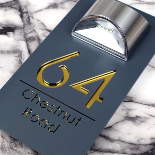 Numéro De Maison Solaire Lumineux à Led Personnalisable,Panneau De Numéro De Maison Solaire 3d Personnalisé,moderne Plaque De Maison Adresse Personnalisée Numéro De Maison Et Nom Extérieur