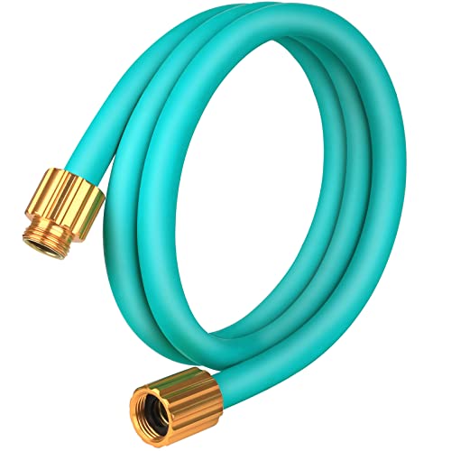 Solution4Patio Short Hybrid Leader Garden Hose 5/8 in. x 6 ft. -Kink Free, No Leaking, Male/Female Fittings -Heavy Duty Durable Flexible Lightweight Water Pipe-Brass Aluminum Ends for Household & Yard