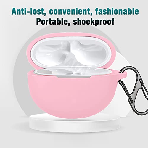 Image of KACA Protective Shockproof Silicone Cover Case with Buckle Compatible with Huawei Freebuds 4i (Pink)