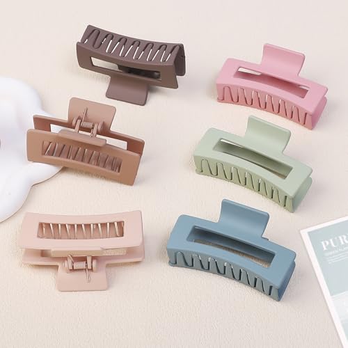 Square Hair Clips 3.5 Inch Medium Claw Clips 6 Pack  - image 4