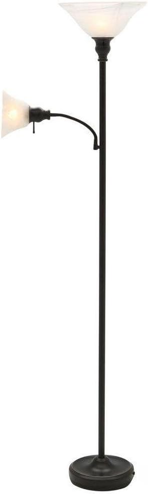 Hampton Bay 71.5 in.Antique Bronze Finish Floor Lamp with attached adjustable reading light