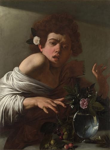 Graffiti Art Mural Garçon Mordu par un Lézard Poster Moderne Merisi Caravaggio