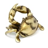 Carousel Home Gold Resin Crab Wine Holder | Nautical Tabletop Wine Rack for 750ml Bottle | Unique Bottle Display Stand for Coastal Homes - 20x15cm