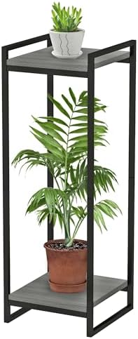 34" Tall Plant Stand Indoor, 2-Tier Modern Plant Shelf Corner Flo...