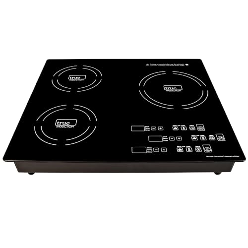 TI-3B 24 inch Built-In 3 Burner Induction Glass-Ceramic Cooktop, ...