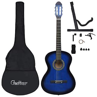 Wakects Guitares, Eco Friendly Facile à Utiliser Guitare Acoustique Lisse Bleu Solide avec Sac pour Débutants pour Amateurs – Image 4