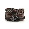 HZMAN Genuine Leather Tree of life Bracelets Men Women, Tiger Eye Natural Stone Lava Rock Beads Ethnic Tribal Elastic Bracelets Wristbands #4
