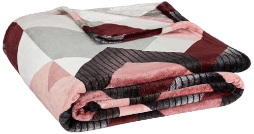 Image of amazon basics Polyester Double Sized Plush Blanket|(300 GSM)|(Pink)