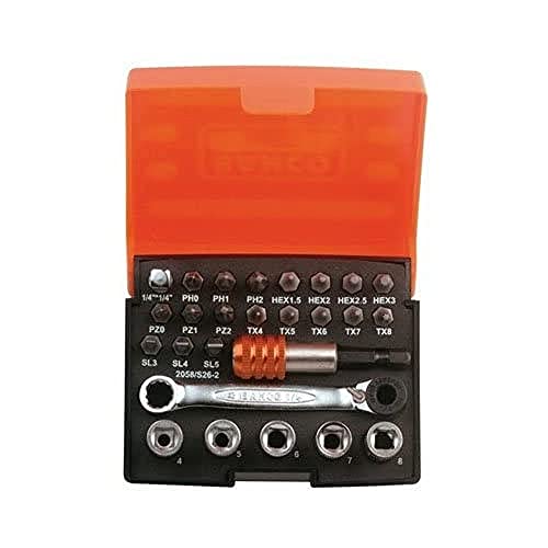 Bahco 2058/S26-2 Bit Set With Bit Ratchet