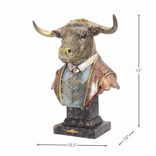 Busto Escultura Toro Steampunk Resina 13 in miniatura 3