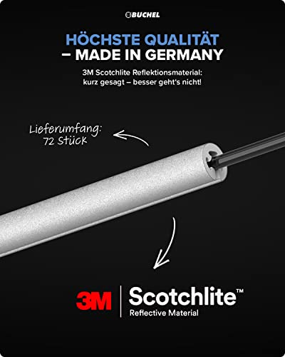 Büchel Unisex - Erwachsene 72er Verpackung Speichenreflektoren Seku Clips StVZO zugelassen 3M Scotchlite Material 360 Grad Sichtbarkeit, silber, 72 Stück EU