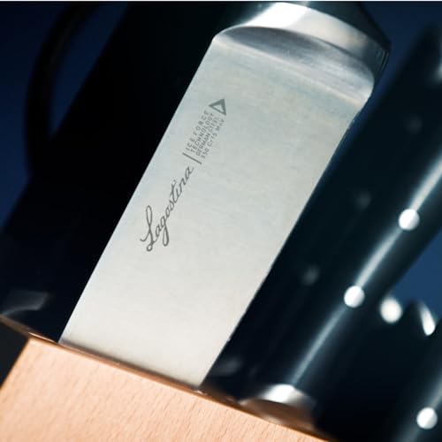 Lagostina Iceforce Set da Cucina - Ceppo in Legno con 5 Coltelli in Accaio Inox: Pane 20cm, Chef 20cm, Santoku 18cm, Multiuso 11cm e Spelucchino 9cm - immagine 5