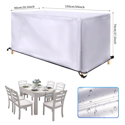 Housse salon de jardin rectangulaire en tissu Oxford 160x140x100cm - 4
