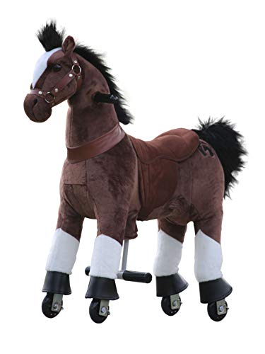 MEDALLION - My Pony Ride On Real Walking Horse for Children 3 to 6 Years Old or Up to 65 Pounds (Color Small Chocolate Horse) for Boy and Girl Medallion's Newest Model Play Horse Toy of The Year 2018