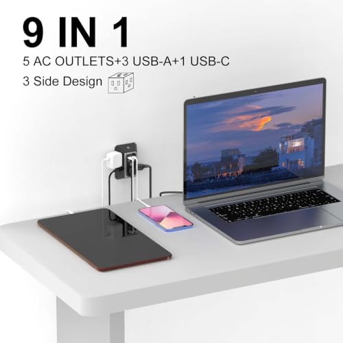 Image of Wall Charger, Surge Protector, QINLIANF 5 Outlet Extender with 4 USB Ports