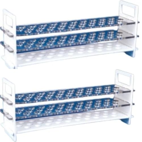 SIINC Laboratory Essentials: Test Tube Stand for Precision Experiments | Stay Tidy, Stay Safe: Test Tube Stands | (pack of 2) (upper & middle plate transparent, 20 mm * 20 Tubes) (B0CMLWWRRS) Amazon Price History, Amazon Price Tracker