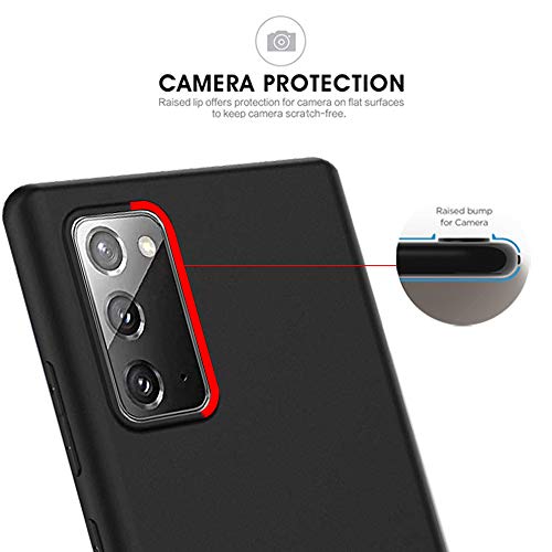 Image of TheGiftKart Protective Sleek Back Cover Case for Samsung Galaxy Note 20 | Soft TPU Rubberised Matte Cover | Camera Protection Bump (Black)