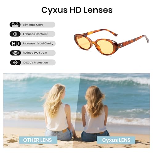 Cyxus Oval Sunglasses for Women, UV Protection Sunglasses Womens Trendy Anti-Glare Glasses Lightweight Frame3