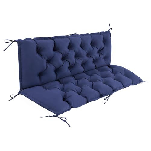 IASEAHK Porch Swing Cushions Waterproof Swing Cushions for Outdoor Furniture Patio Swing Cushion 3 Seater for Bench Seat Glider Settee Loveseat Wicker 60404 Inch Navy Blue