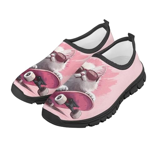 Big Kids Art Pattern Cute Casual Loafers Slip On Mesh Walking Shoes Comfortable Lightweight Kids Outdoor Travel Shoes for Boy Girl US Size 11-15