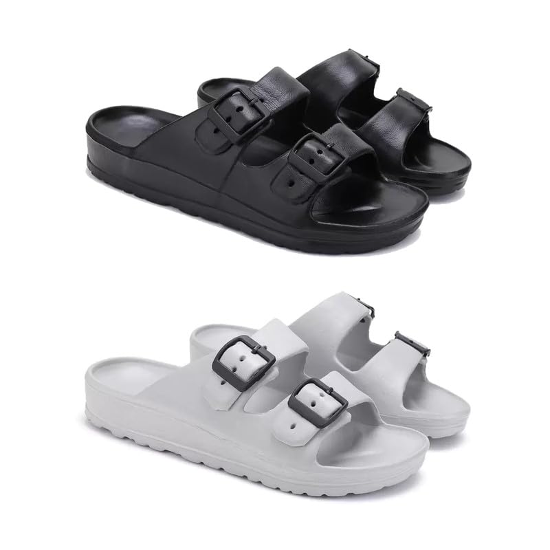 Image of WINGSCRAFT Lightweight,Classic Slider || Sandals with Clogs for Men-COMBO(2)-3115-3113
