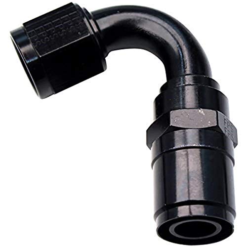 Image of Fragola Fitting, Hose End, Crimp-On, 120 Degree, 16 an Hose Crimp to 16 an Female, Aluminum, Black Anodize, Each