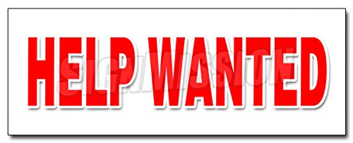 12" Help Wanted Decal Sticker Now Hiring Interview Application Job Position