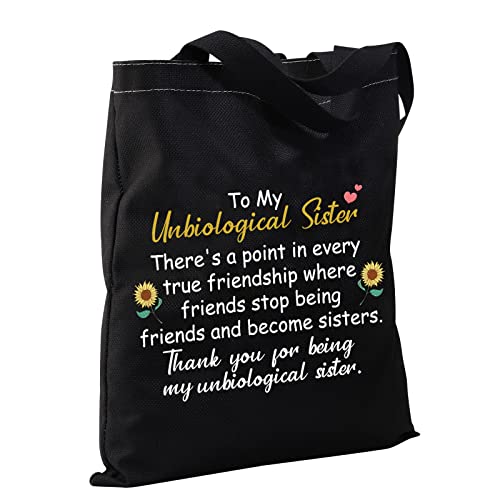 Cmnim Unbiological Sisters Gifts Best Friend Soul Sister Gifts Friends Reusable Tote Bags Sister Shopping Shoulder Bag (Unbiological Sisters Tote Bag) #TOP2