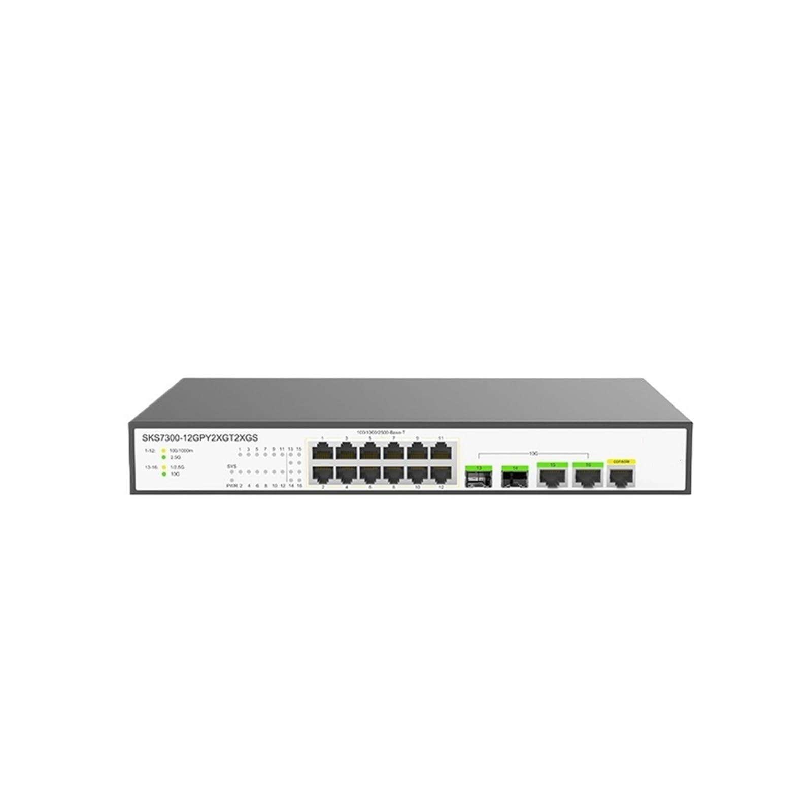 OSHZIKJII 2.5G 10G L2 Managed Switch 12-Port 2.5G RJ45 2-Port 10G RJ45 2-Port 10G SFP+ Managed Ethernet Switch With Fan(With A/.U plug)
