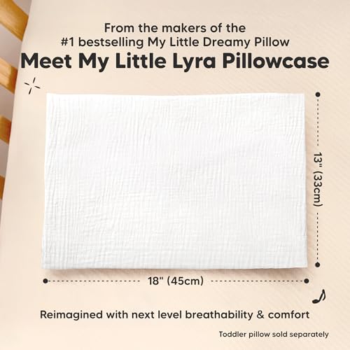 Image of KeaBabies Cotton Muslin Toddler Pillowcase 13x18 Only, 1-Pack (Soft White)