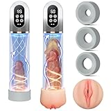 HIVEFUN Penispumpe Masturbieren für Männer, Sexspielzeug Masturbator mit 4 Saugmodi und 3 Automatischen Trainingsmodi, IPX7 Wasserdichtes Sex Toyset für Man Sex Spielzeug für die Männer Penis Pumpe