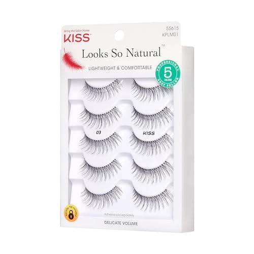 Kiss 59986 Look So Natural False Eyelashes Multipack 03, Cruelty Free, Vegan thumb #3