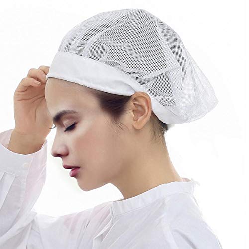Adjustable Chef Cap Cooking Kitchen Hat Food Service Hair Nets Mesh Brim Reusable Restaurant Vent Beanie - Thumbnail 2