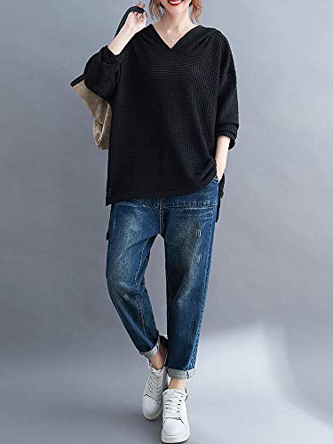 Eastdall Camisa Com Capuz,Moletom feminino com capuz manga comprida divisão lateral mais longa nas c