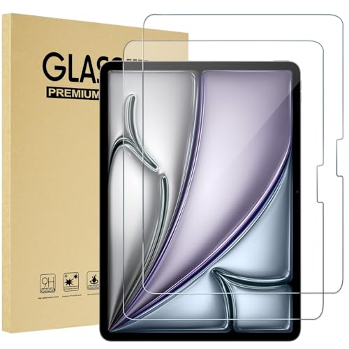 TXWLLIU Lot de 2 Protections D'écran pour iPad Air 13 Pouces M3/M2 2025/2024/iPad Pro 13 Pouces M4 2024, Protection D'écran en Verre Trempé 9H, Haute Définition, Anti Rayures, Sans Bulles