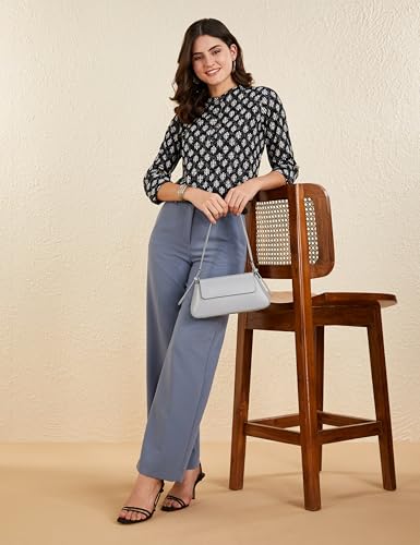 Image of Amazon Brand - Myx Women Printed Regular Cotton Short Kurti (Available in Plus Sizes)